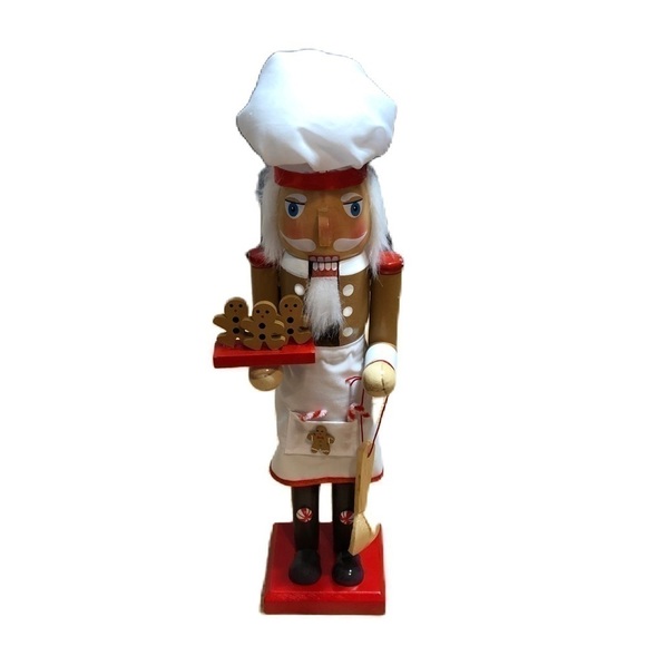 Gingerbread Maker Nutcracker Wood NEW Chef Baker Christmas Decor Holiday - Picture 1 of 7